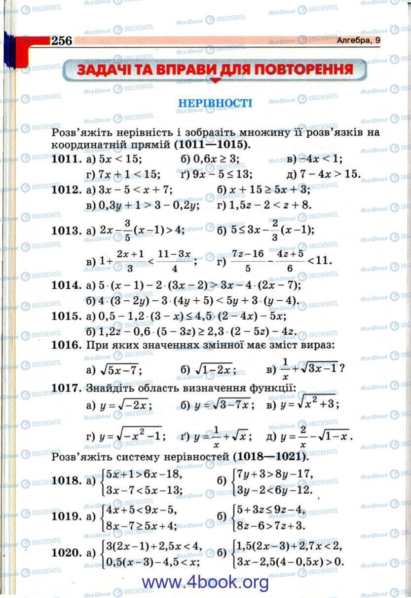 Підручники Алгебра 9 клас сторінка 266