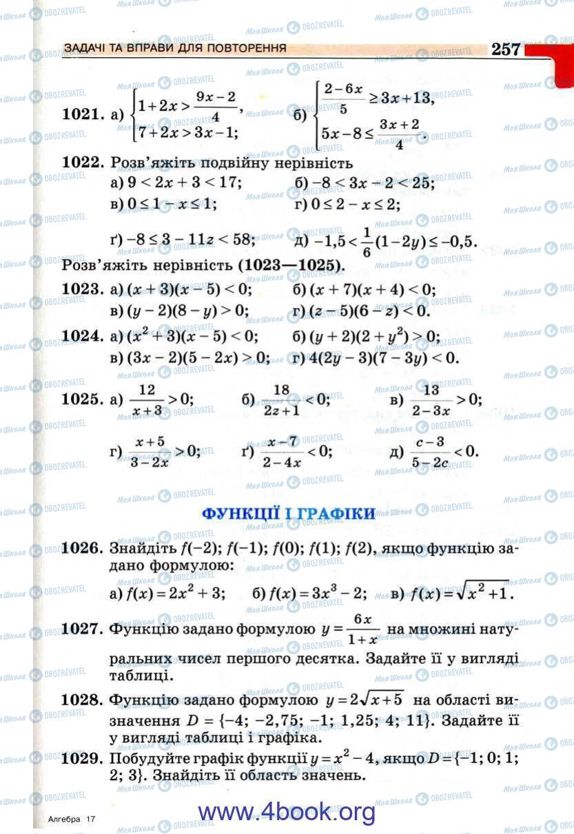 Учебники Алгебра 9 класс страница 267