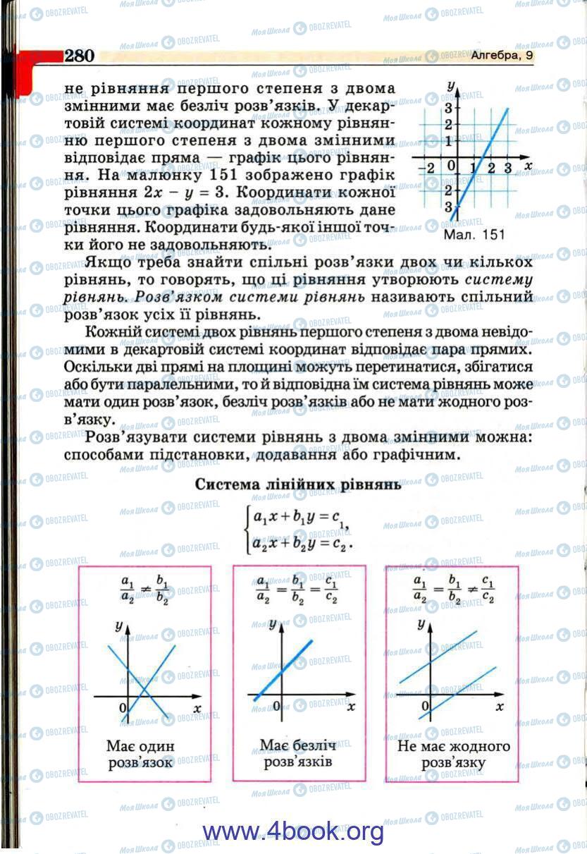 Підручники Алгебра 9 клас сторінка 280