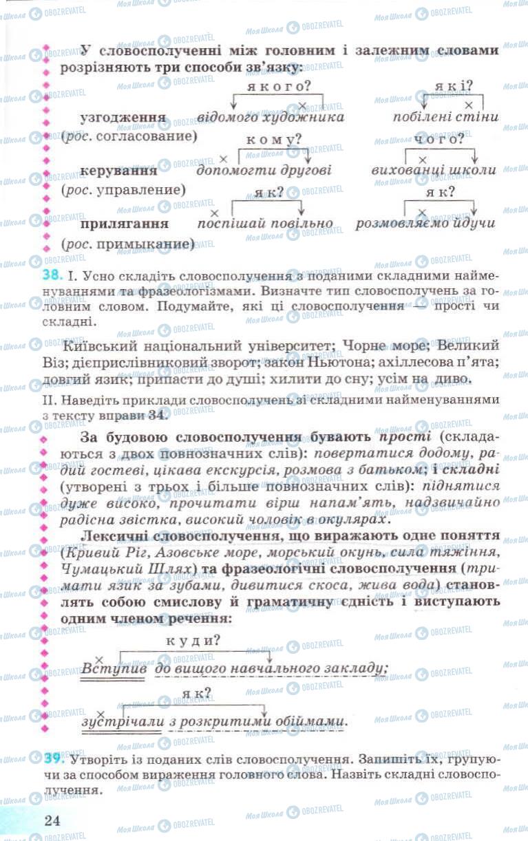 Підручники Українська мова 8 клас сторінка 24