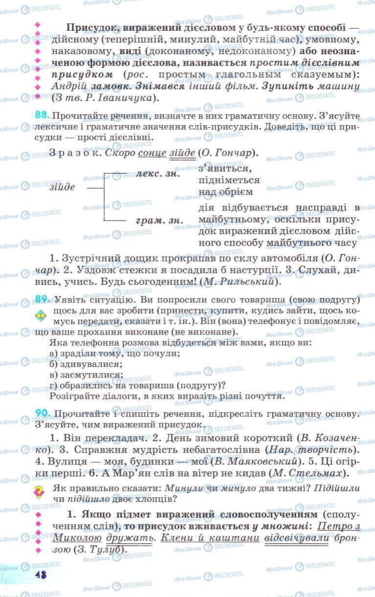 Підручники Українська мова 8 клас сторінка 48