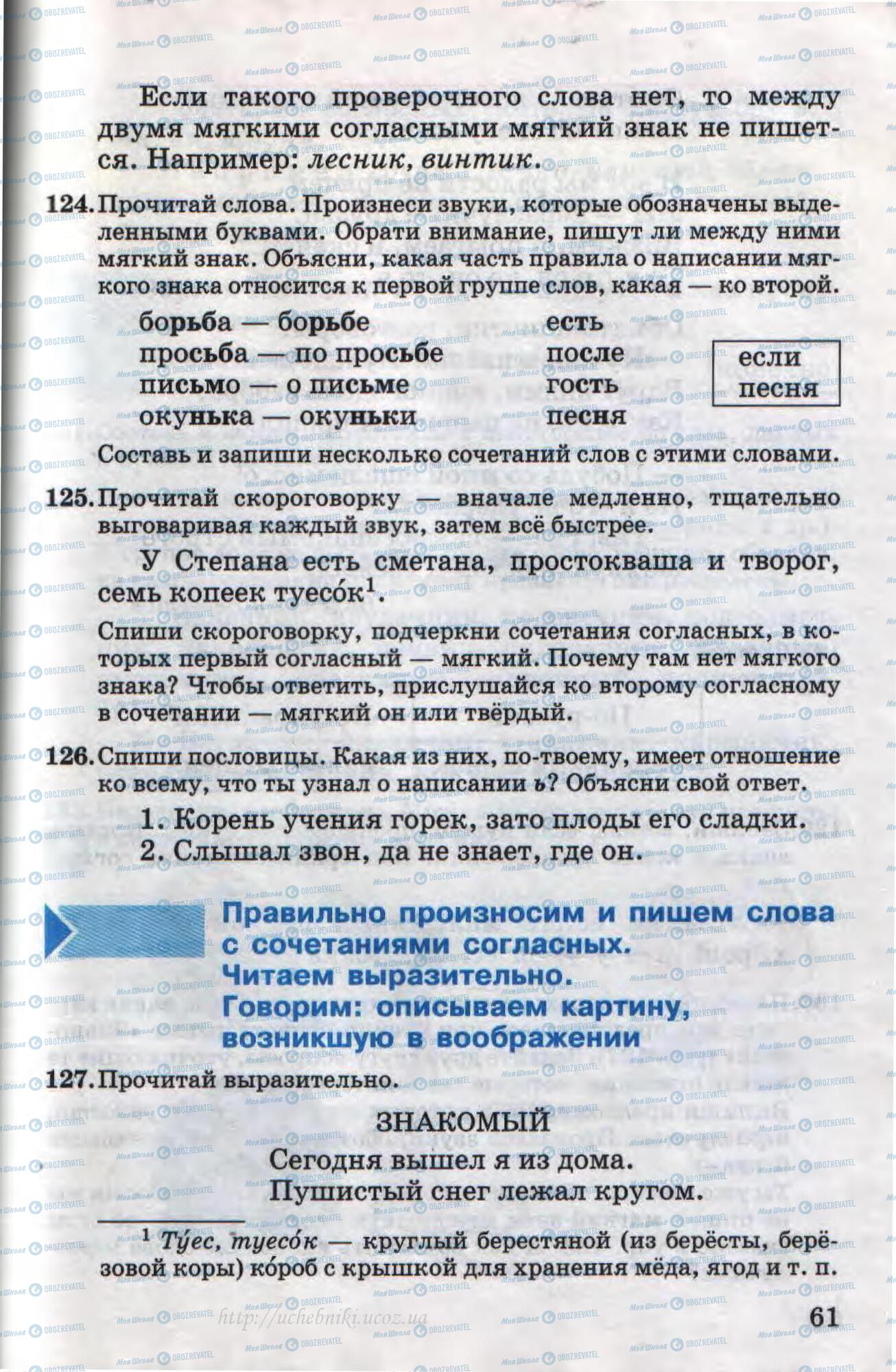 Підручники Російська мова 4 клас сторінка 61