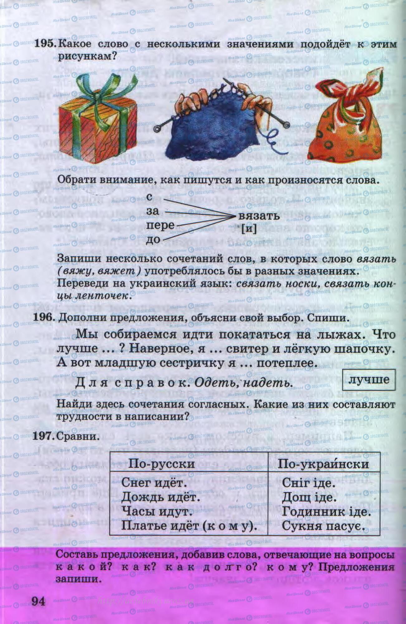 Підручники Російська мова 4 клас сторінка 94