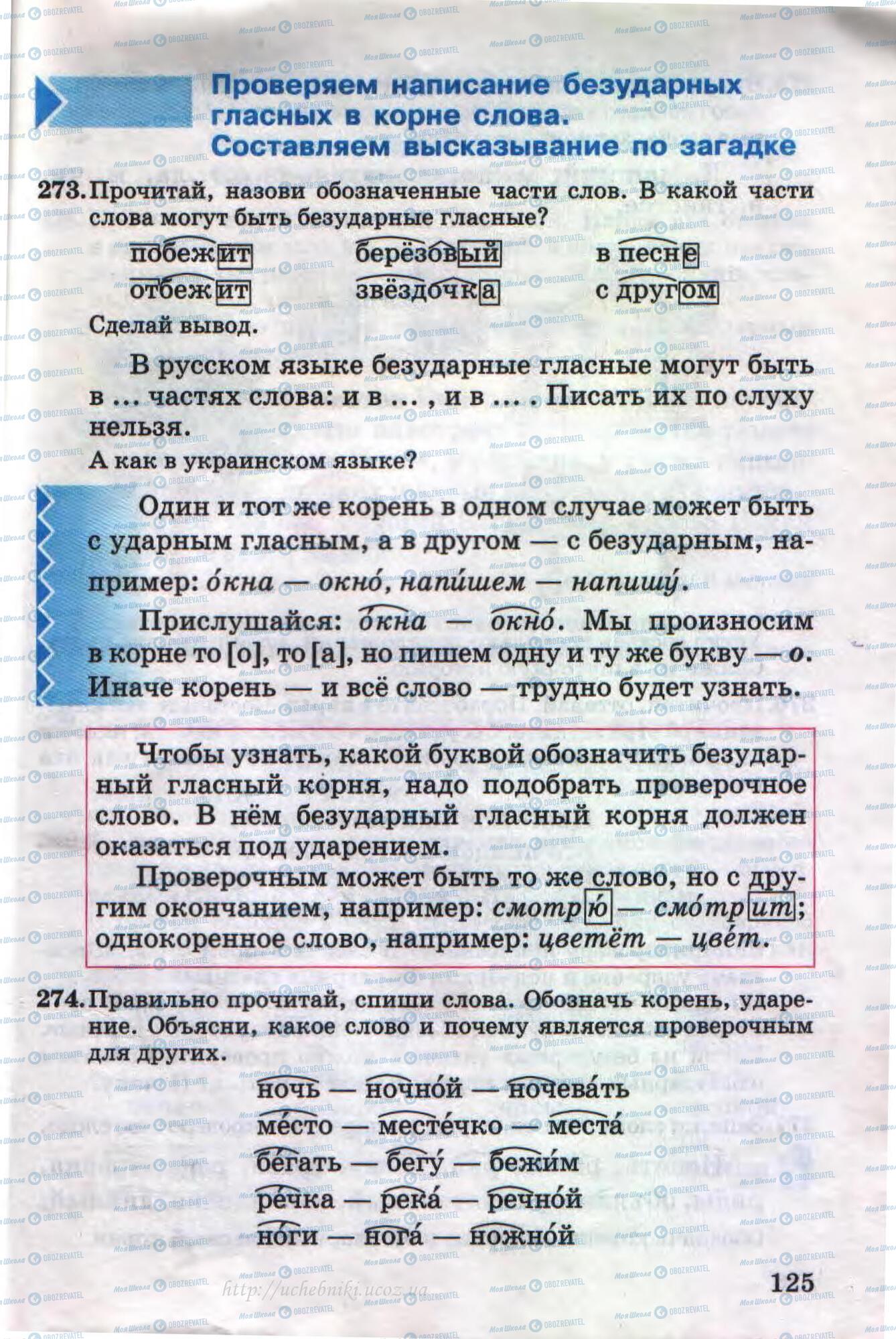 Підручники Російська мова 4 клас сторінка 125