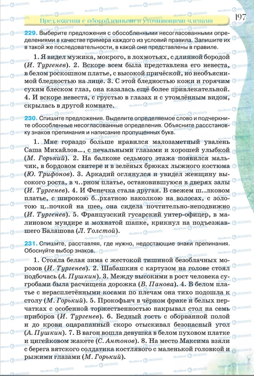 Підручники Російська мова 8 клас сторінка 197