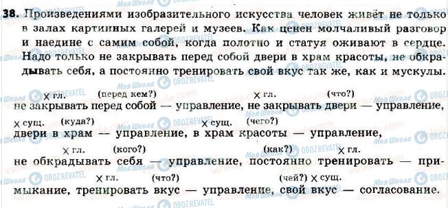 ГДЗ Російська мова 8 клас сторінка 38