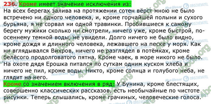 ГДЗ Російська мова 8 клас сторінка 236