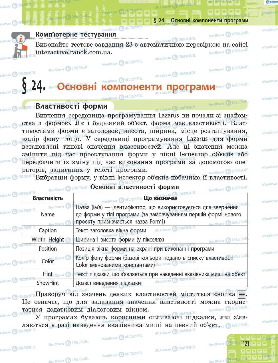 Підручники Інформатика 8 клас сторінка 121