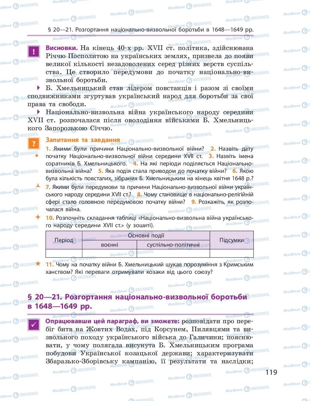Учебники История Украины 8 класс страница 119