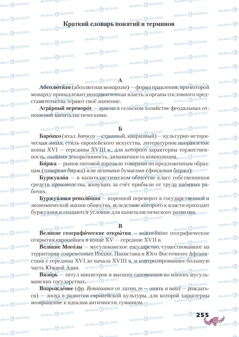 Підручники Всесвітня історія 8 клас сторінка 255