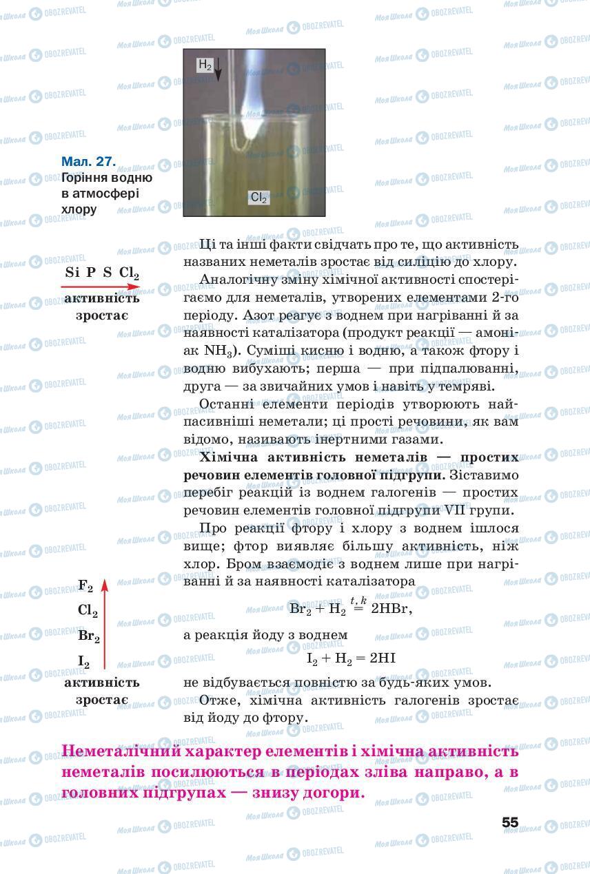 Підручники Хімія 8 клас сторінка 55