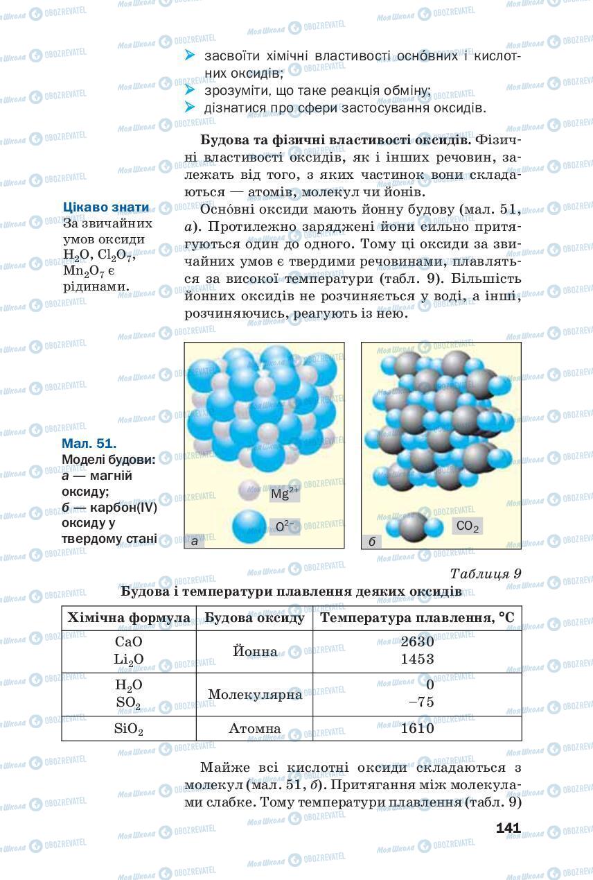 Підручники Хімія 8 клас сторінка 141
