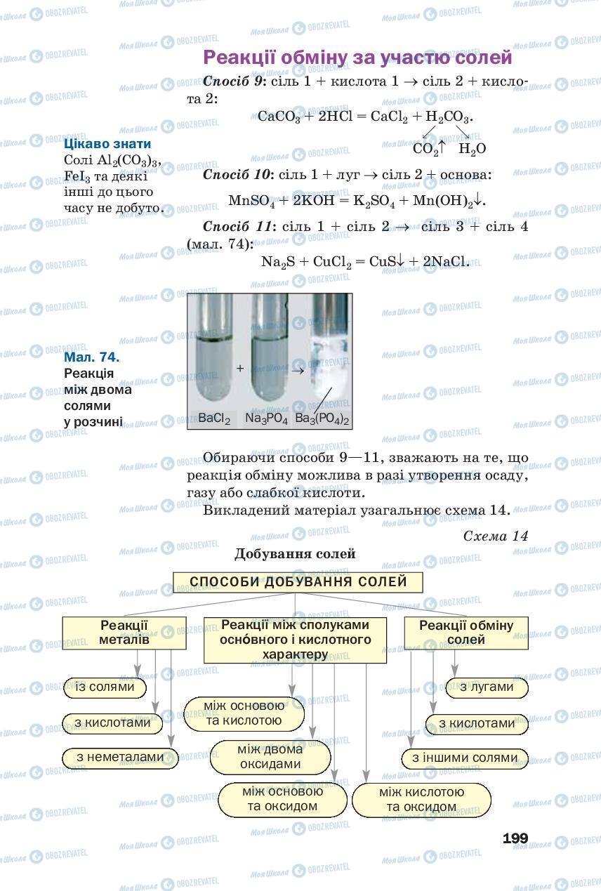 Підручники Хімія 8 клас сторінка 199