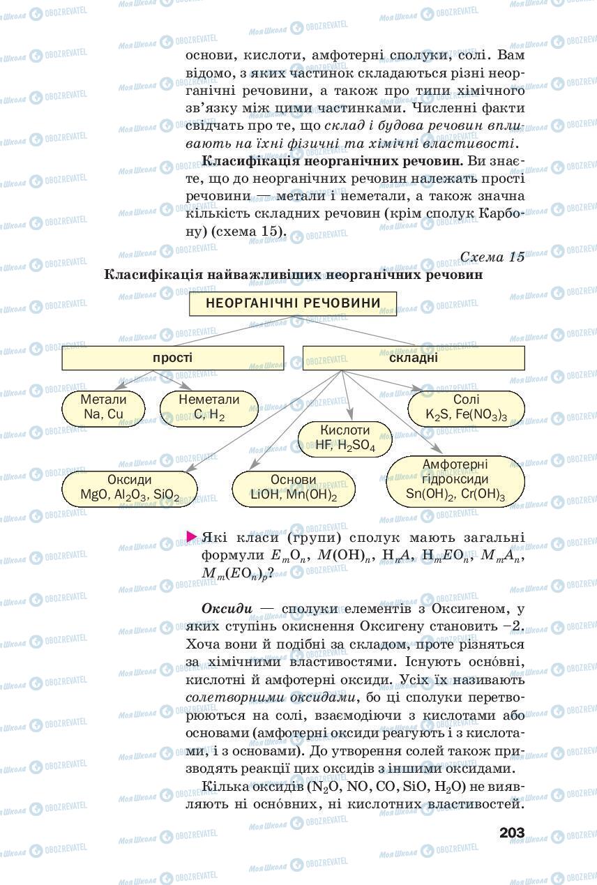 Підручники Хімія 8 клас сторінка 203