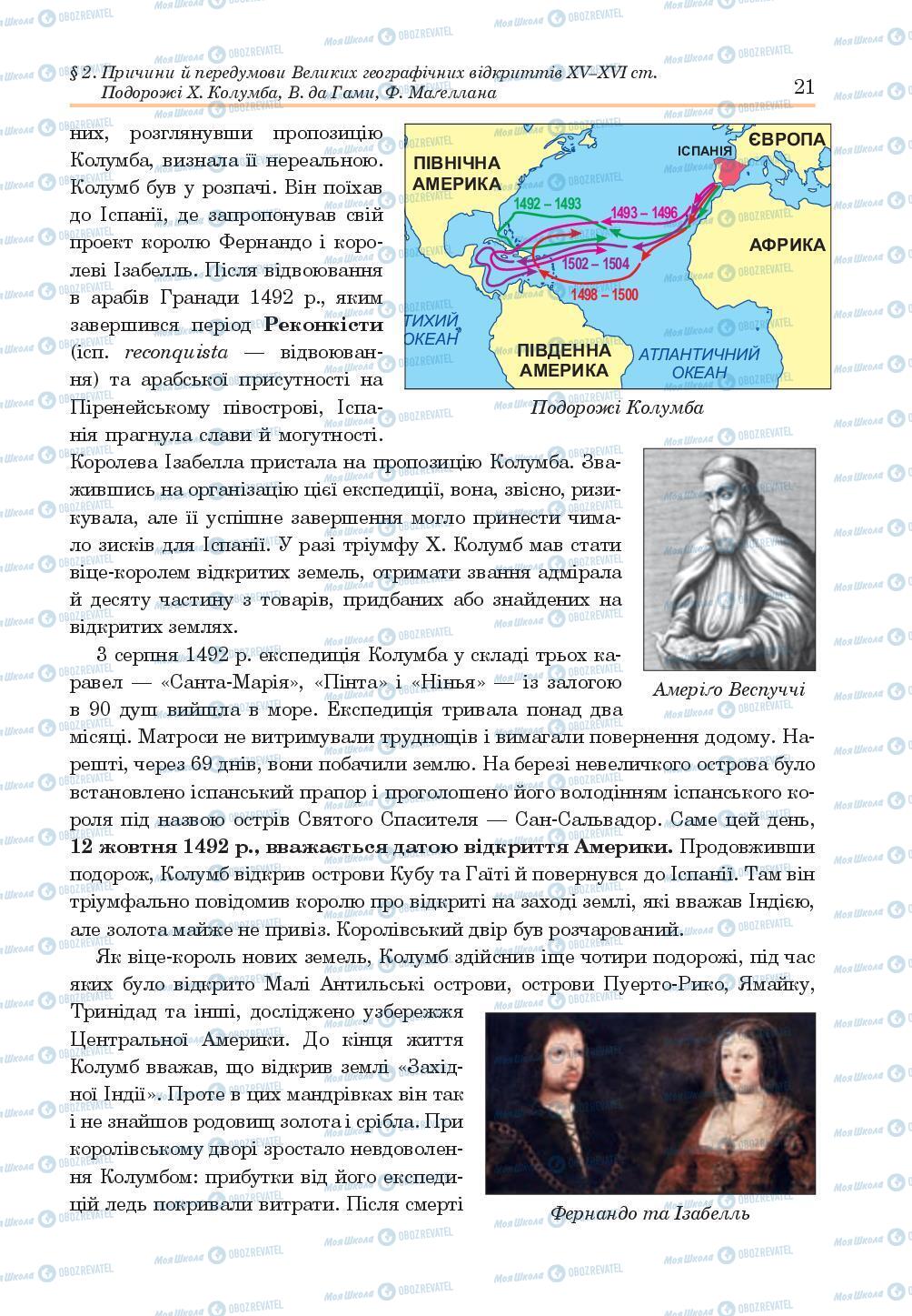 Підручники Всесвітня історія 8 клас сторінка 21