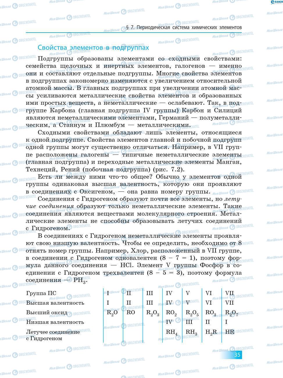 Підручники Хімія 8 клас сторінка 35