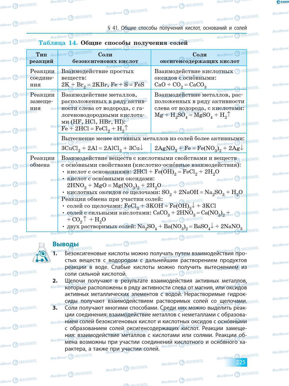 Підручники Хімія 8 клас сторінка 225