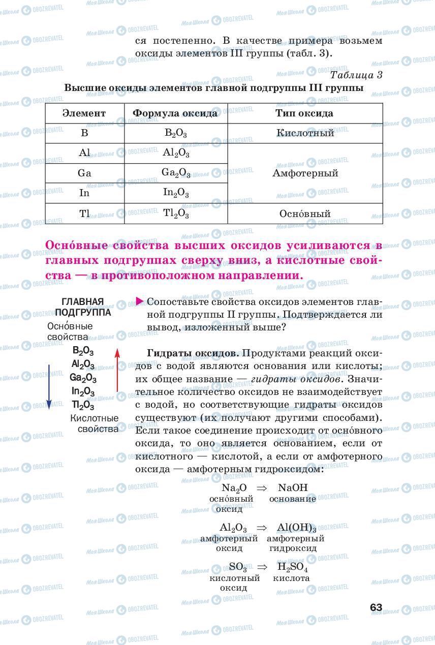 Підручники Хімія 8 клас сторінка 63