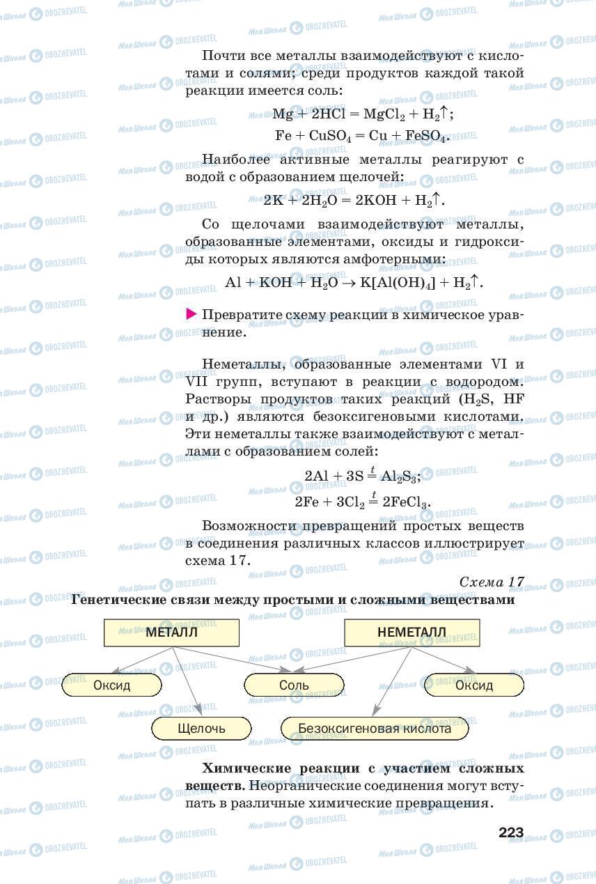 Підручники Хімія 8 клас сторінка 223