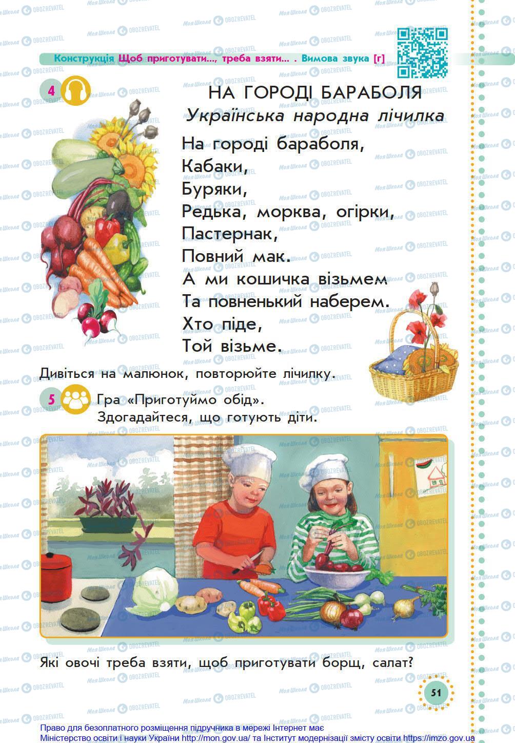 Підручники Українська мова 1 клас сторінка 51