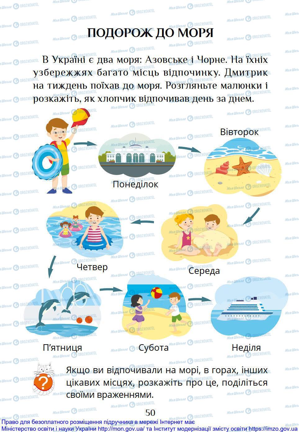 Підручники Я досліджую світ 1 клас сторінка 50