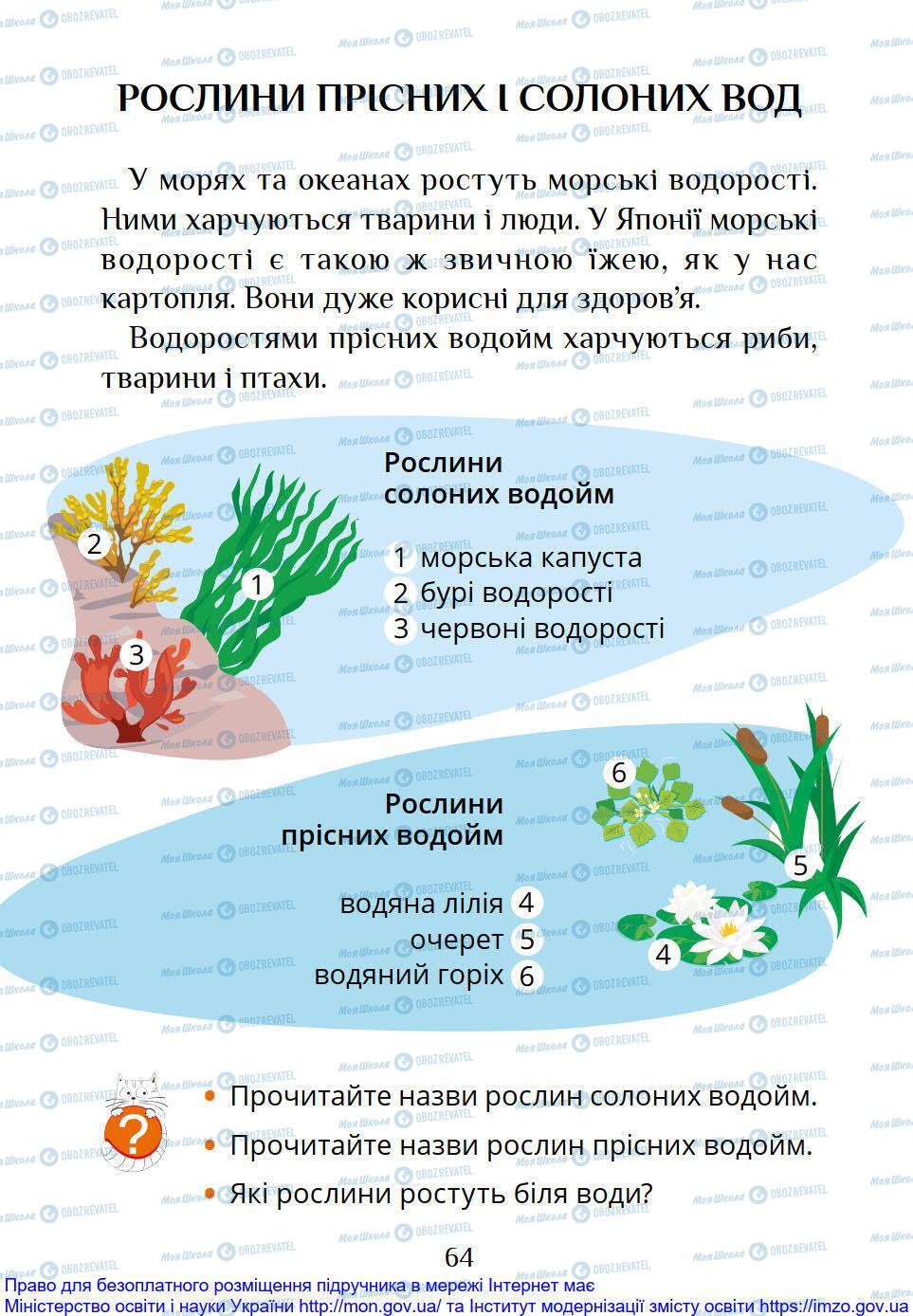 Підручники Я досліджую світ 1 клас сторінка 64