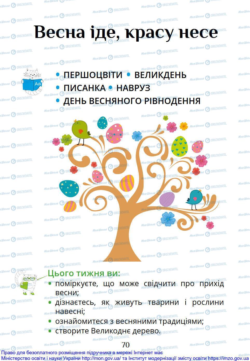 Підручники Я досліджую світ 1 клас сторінка 70