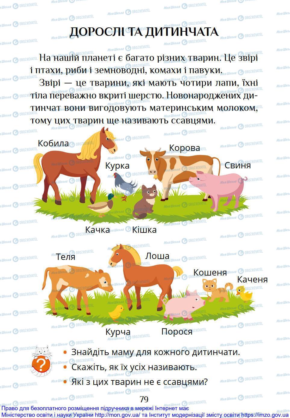 Підручники Я досліджую світ 1 клас сторінка 79