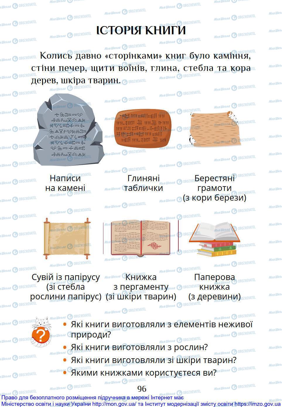 Підручники Я досліджую світ 1 клас сторінка 96