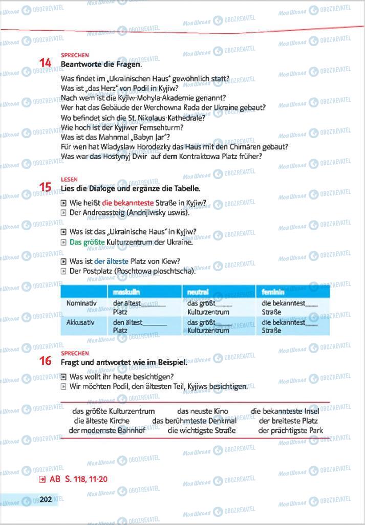 Підручники Німецька мова 7 клас сторінка 202