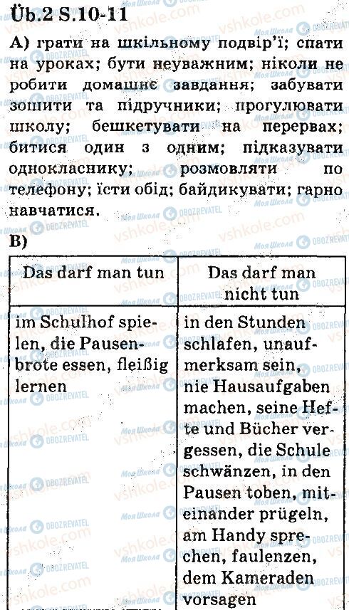 ГДЗ Німецька мова 7 клас сторінка ст10-11впр2