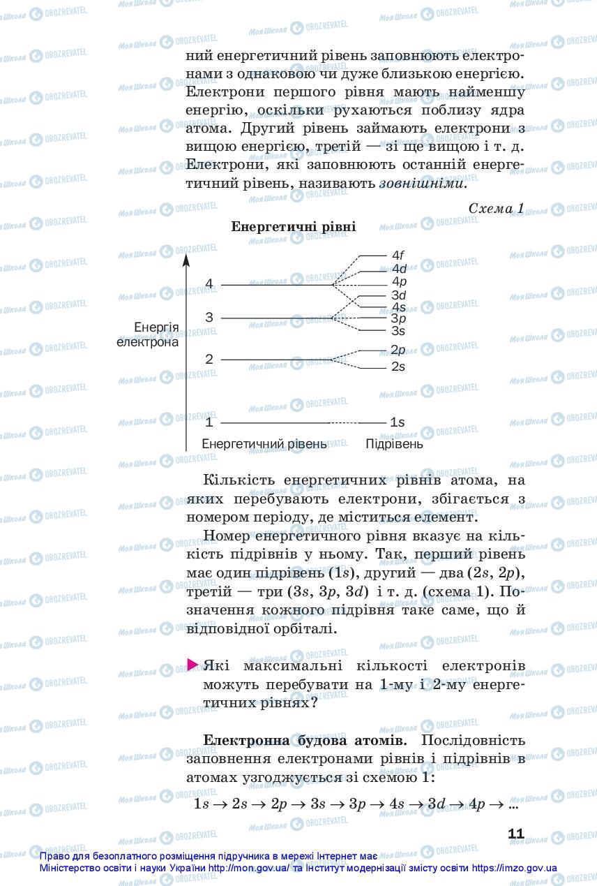 Підручники Хімія 11 клас сторінка 11