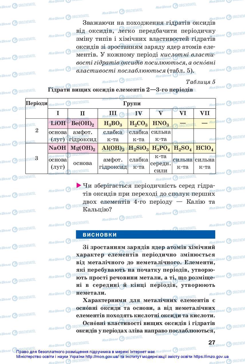 Підручники Хімія 11 клас сторінка 27