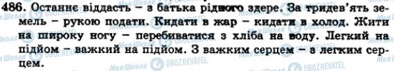ГДЗ Укр мова 5 класс страница 486