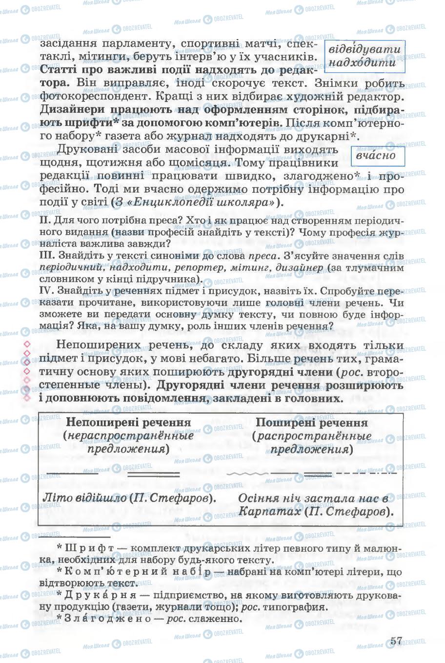Підручники Українська мова 5 клас сторінка 57