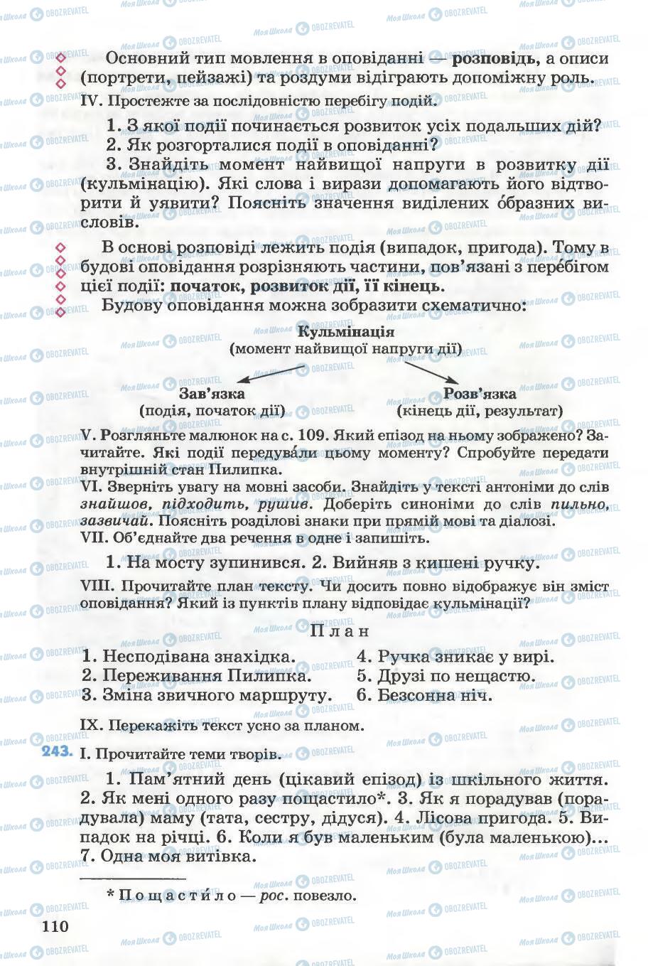 Підручники Українська мова 5 клас сторінка 110