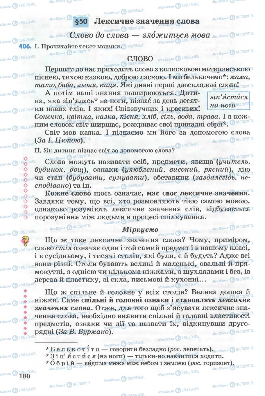 Підручники Українська мова 5 клас сторінка 180