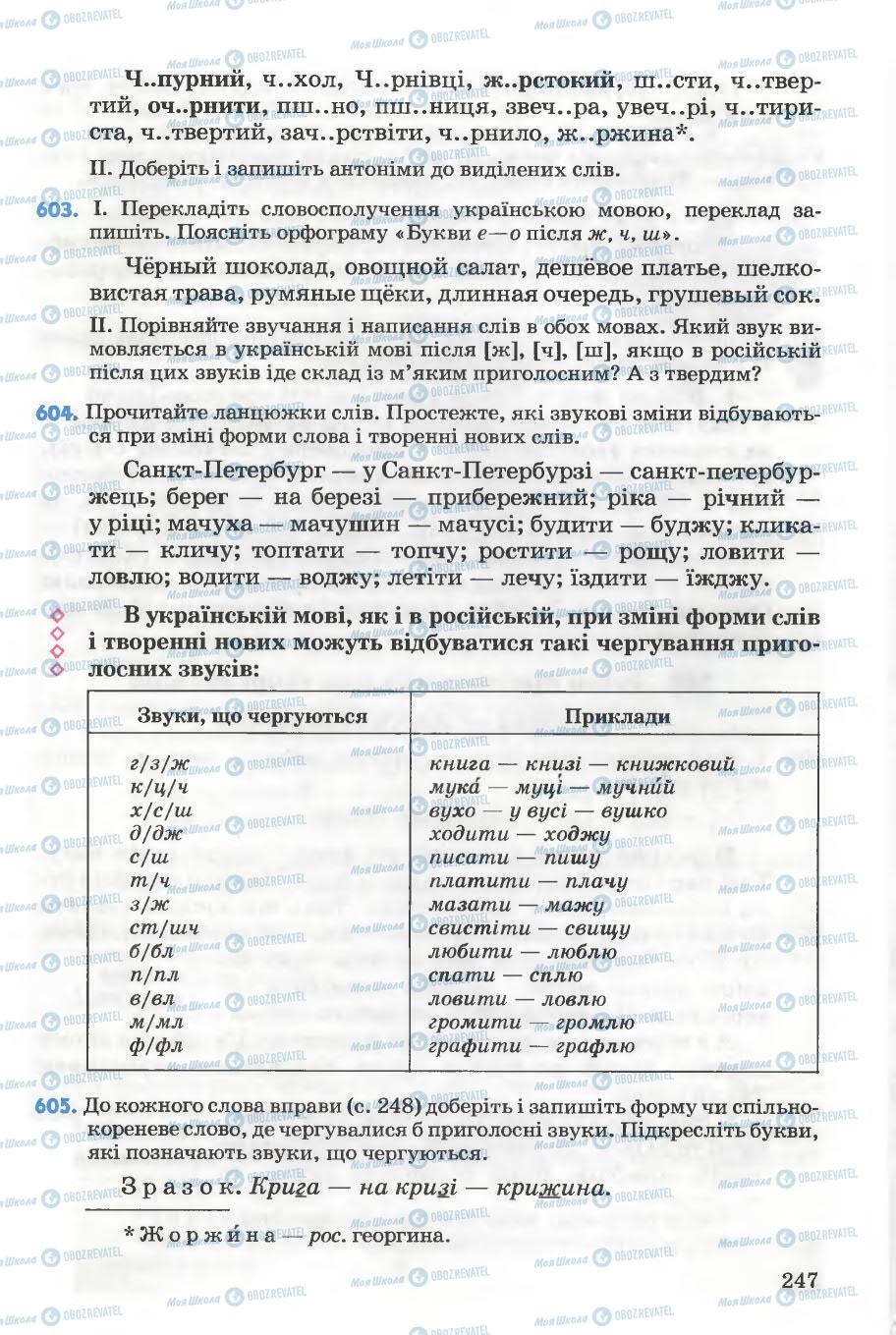 Підручники Українська мова 5 клас сторінка 247