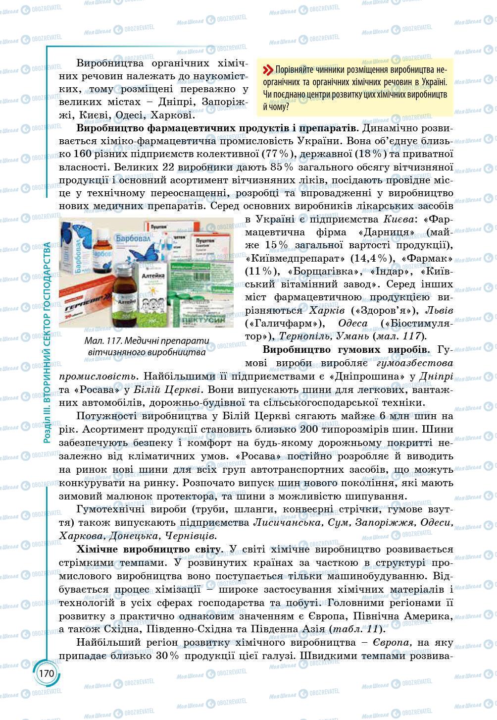 Підручники Географія 9 клас сторінка 170