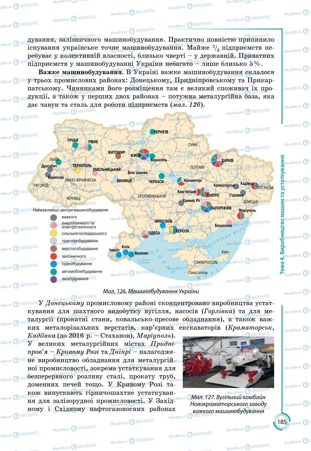 Підручники Географія 9 клас сторінка 185