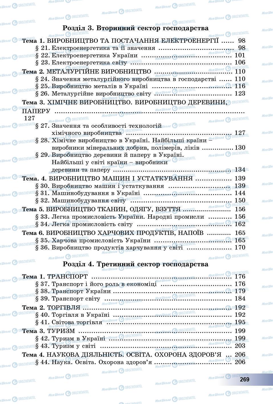 Підручники Географія 9 клас сторінка 269