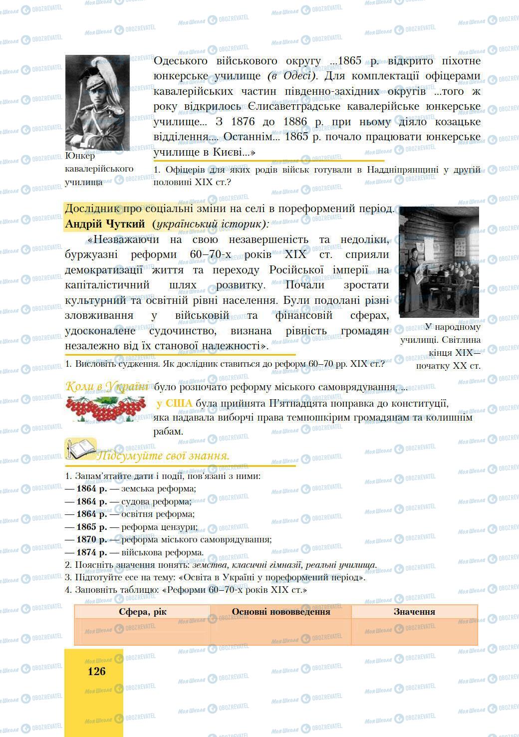 Підручники Історія України 9 клас сторінка 126