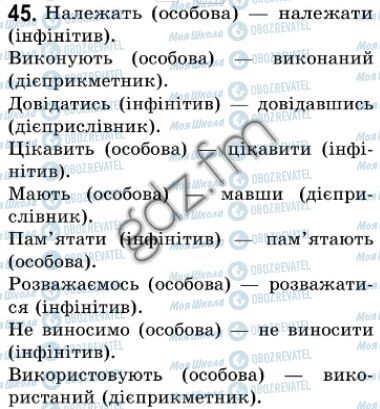 ГДЗ Укр мова 7 класс страница 45