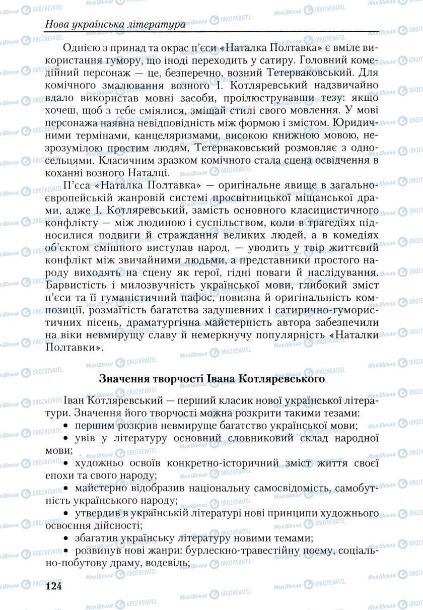 Учебники Укр лит 9 класс страница 124