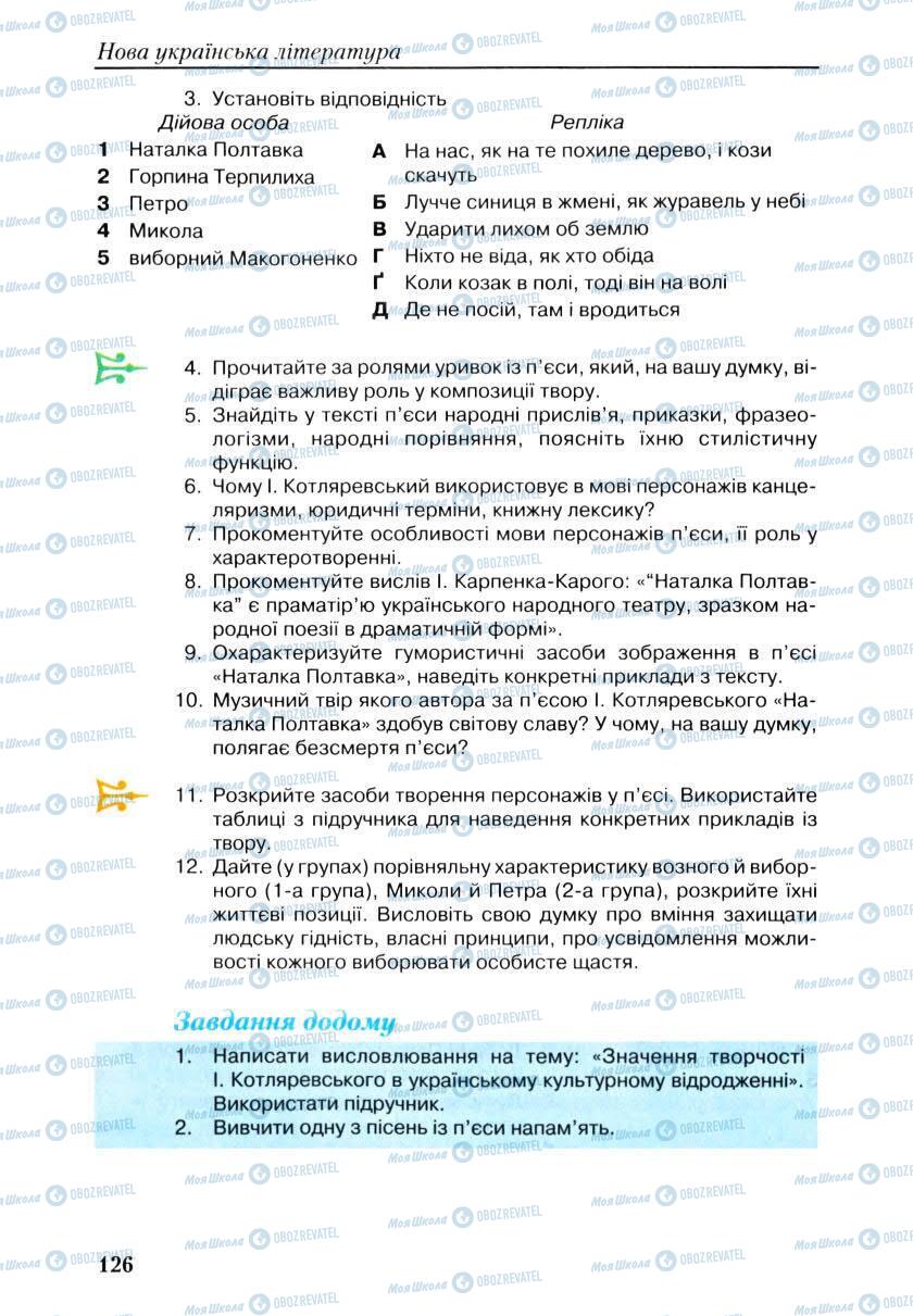Учебники Укр лит 9 класс страница 126