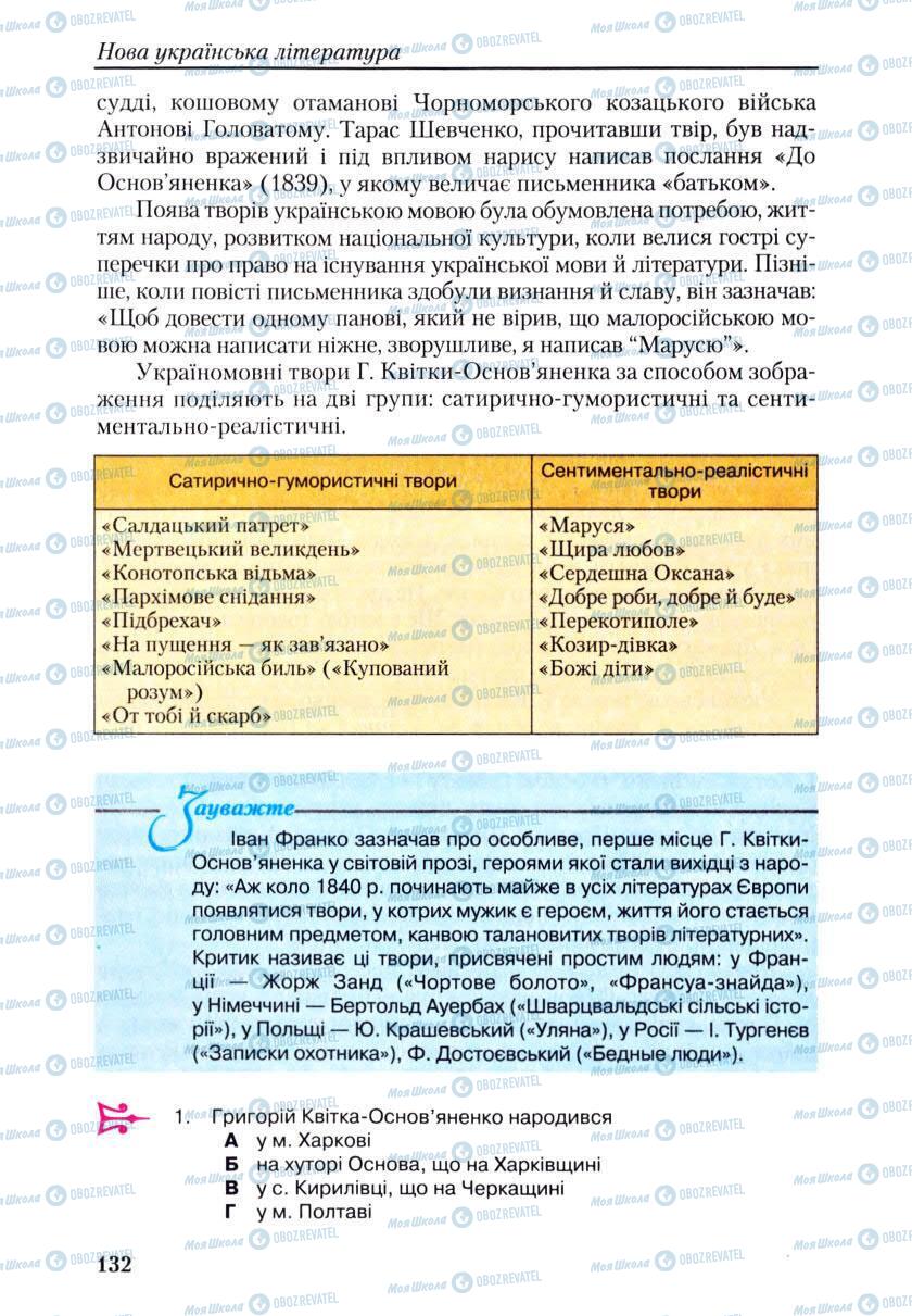 Учебники Укр лит 9 класс страница 132