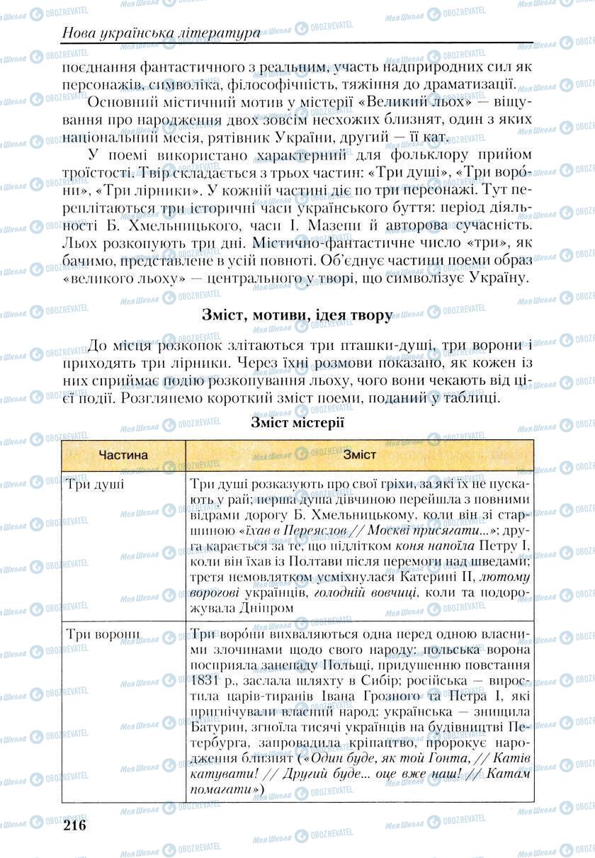 Учебники Укр лит 9 класс страница 214