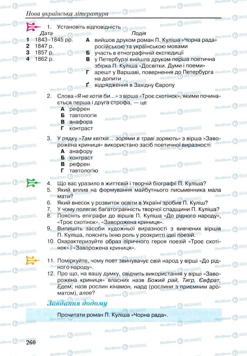 Підручники Українська література 9 клас сторінка 258