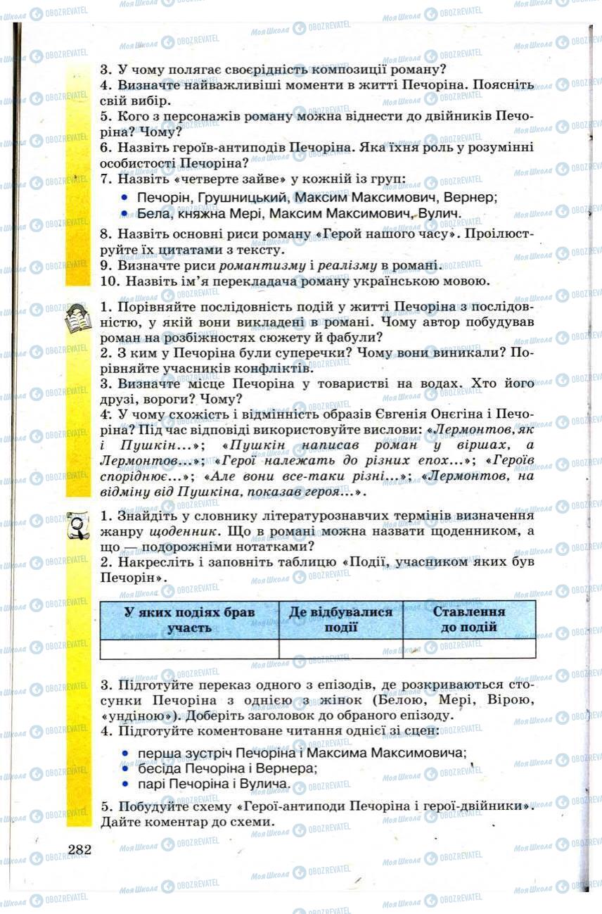 Підручники Зарубіжна література 9 клас сторінка 282