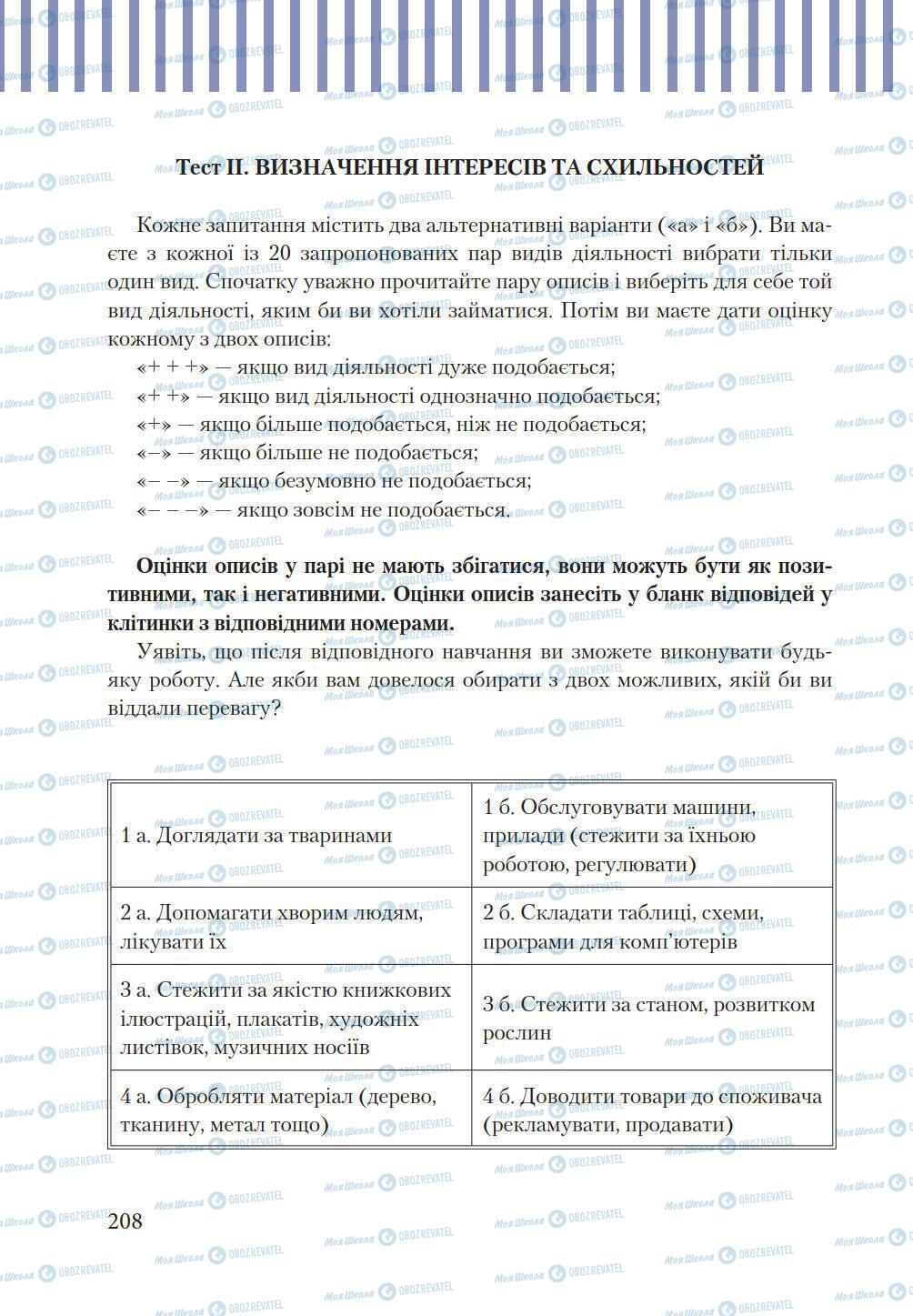 Підручники Трудове навчання 9 клас сторінка 208